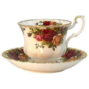 Royal Albert Old Country Roses Teacup & Saucer Tea Cup Floral Gold Bone China